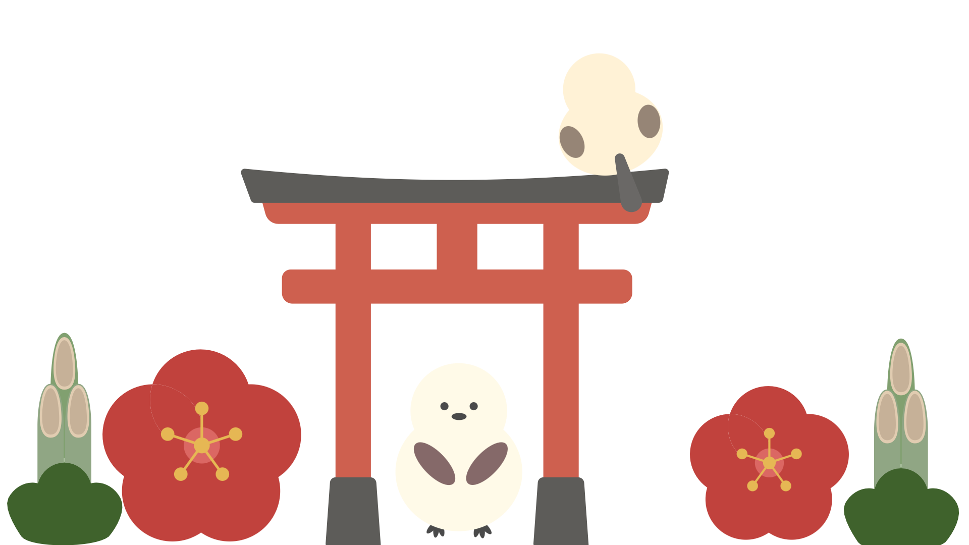 梅花とシマエナガ