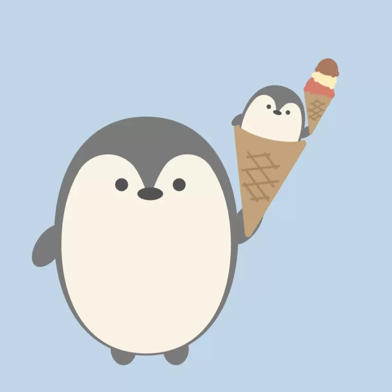 アイスクリームとペンギン