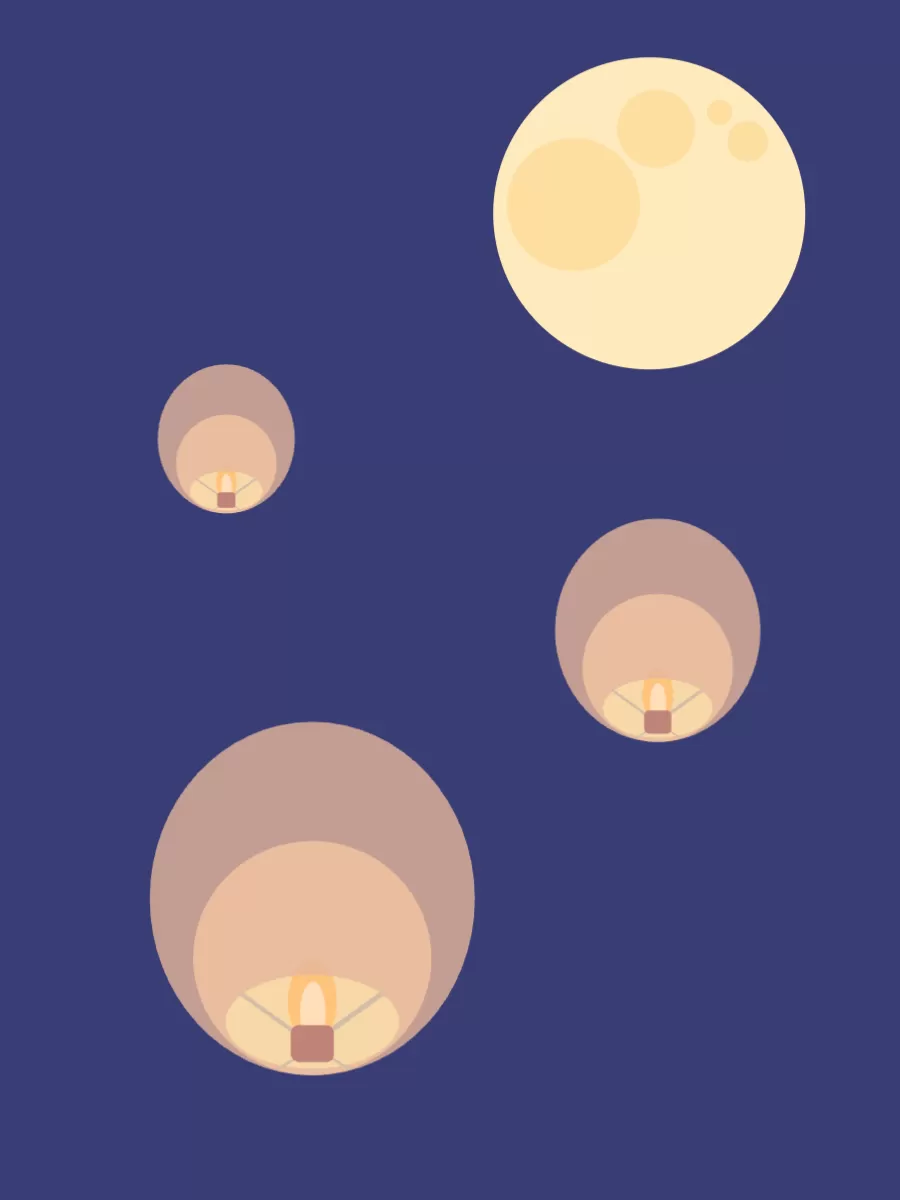 月夜のランタン祭り