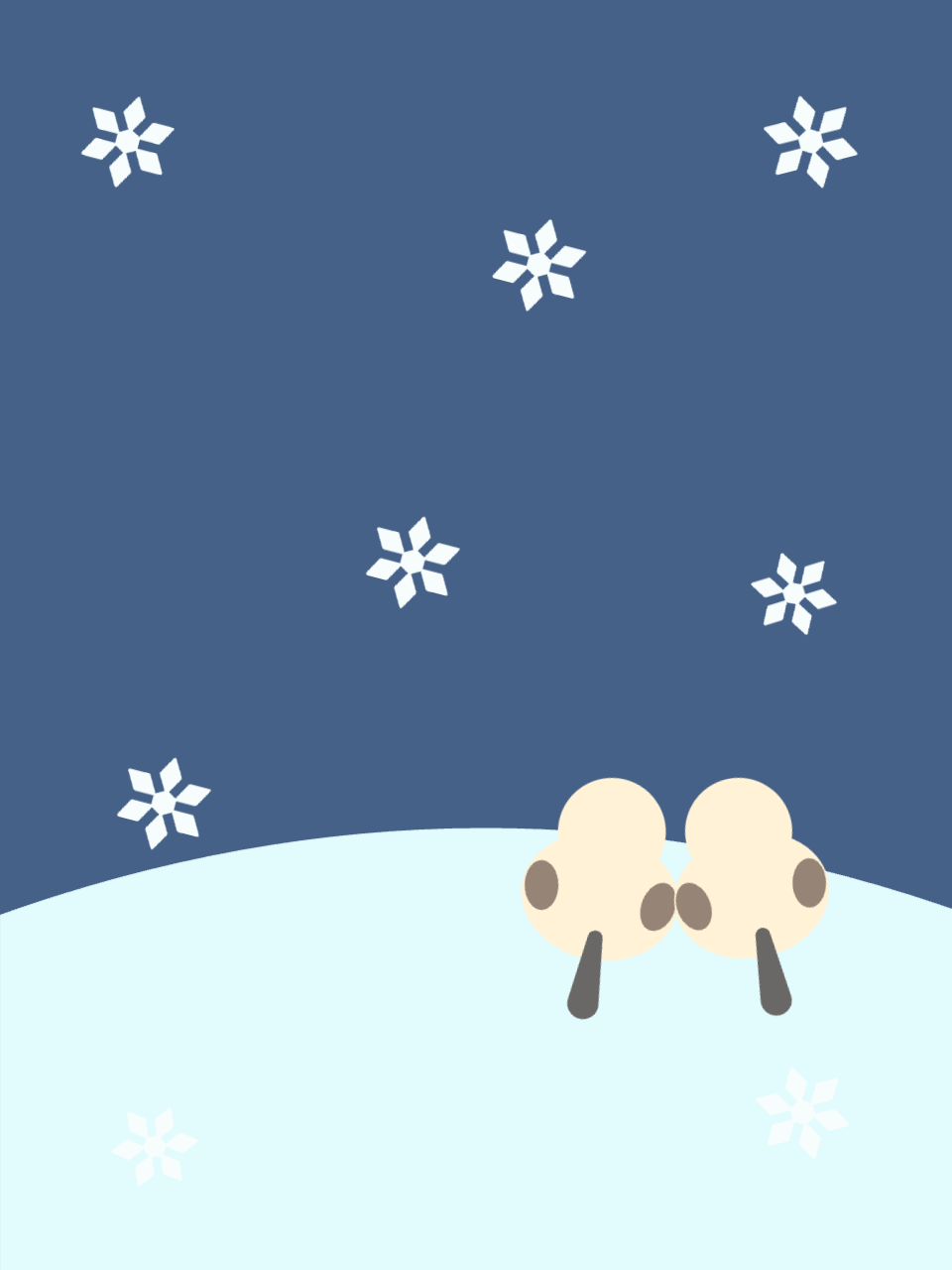 雪の丘のシマエナガ