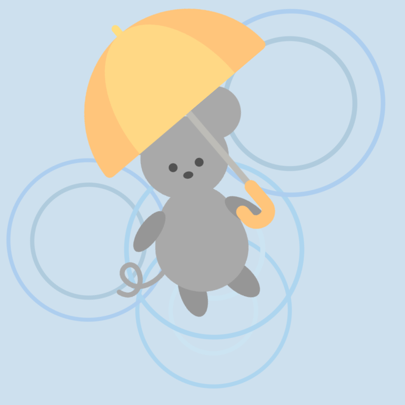 雨の日のねずみ