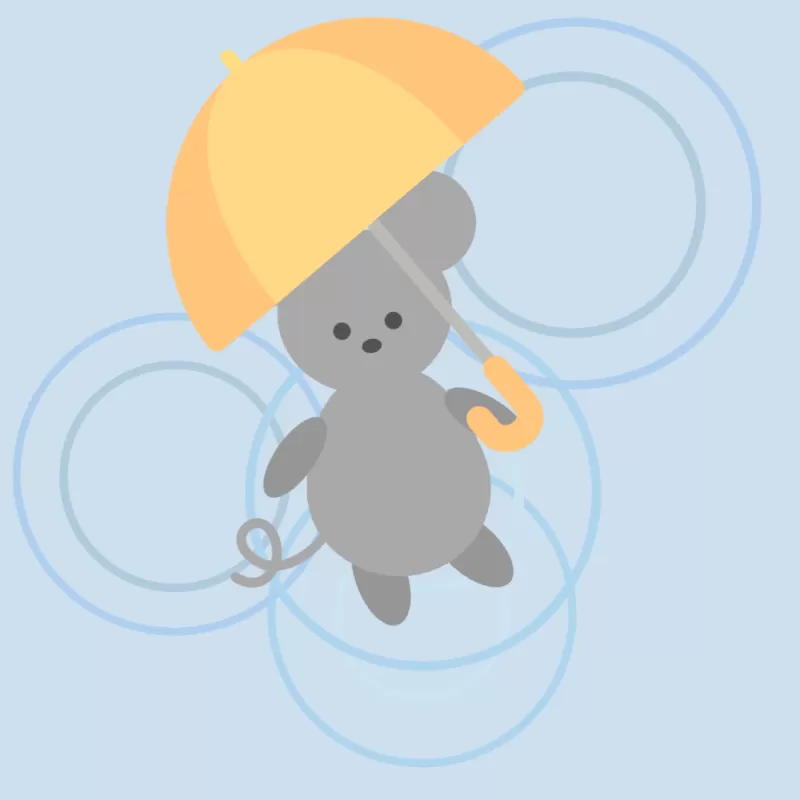 雨の日のねずみ