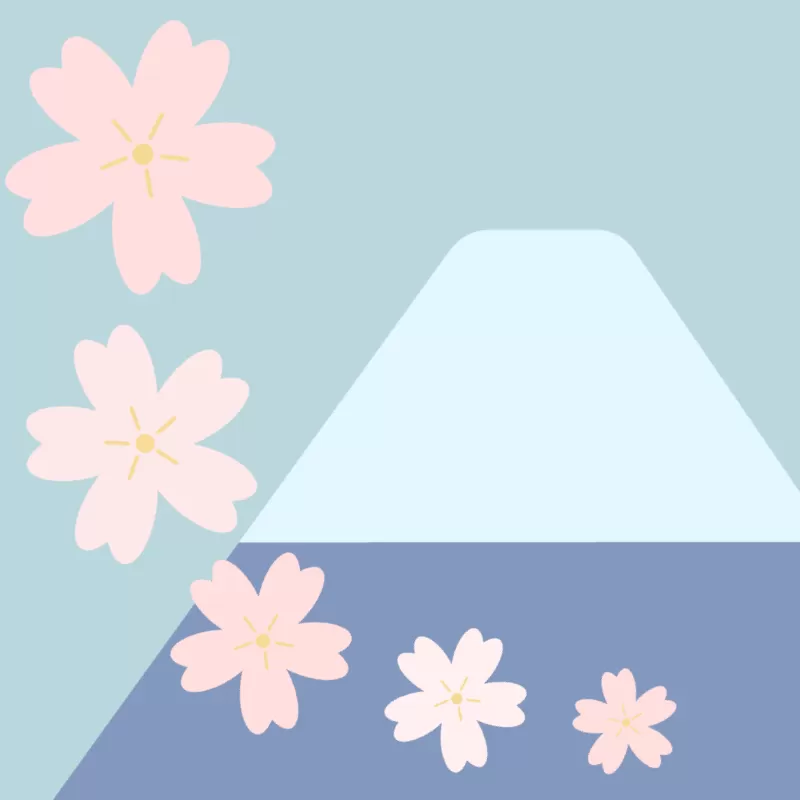 桜舞う富士の景