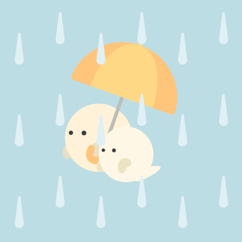 雨の中の二匹の幽霊