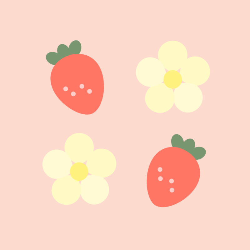 Harmonie des fraises et des fleurs