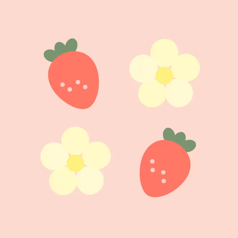 いちごと花のハーモニー