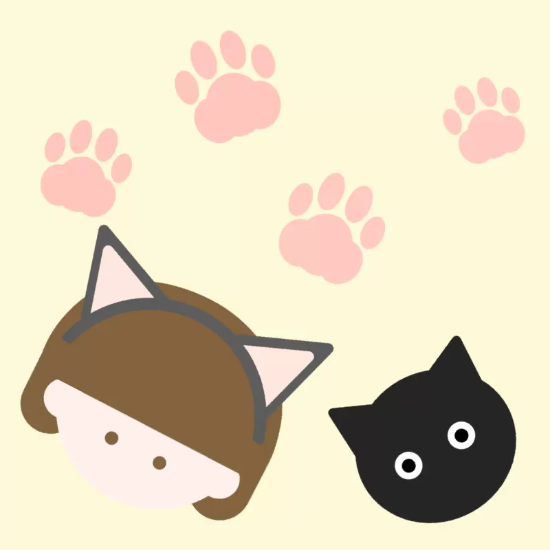 にゃんこ気分の女の子