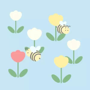 春の花と蜂たち