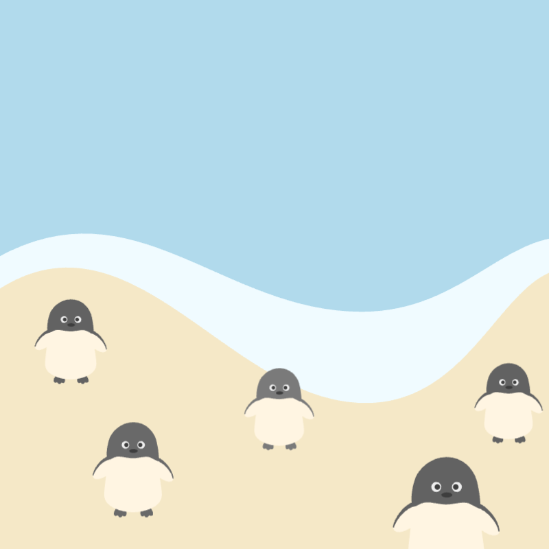 海辺のペンギンたち
