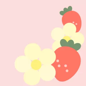 いちごと白花の調和